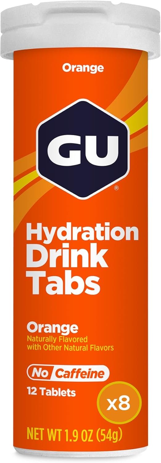 GU Energy Hydration Drink Tabs – Electrolyte Tablets for Fitness & Endurance Sports, Rehydration Beverage, Orange, 96 Servings