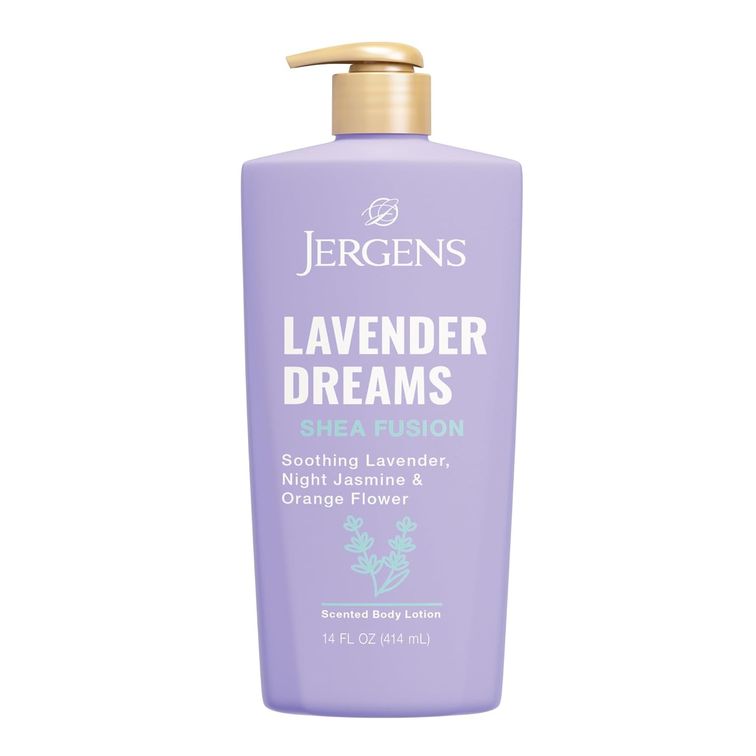 Jergens Shea Fusion Lavender Dreams Body Lotion, Scented Lotion, Moisturizer with Shea Butter and Vitamin E, 14 Fl Oz