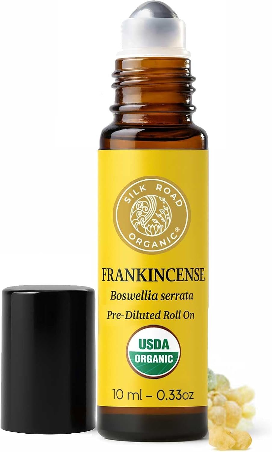 Silk Road Organic Frankincense Serrata Essential Oil Roll on | 100% Pure USDA Certified Aromatherapy Roller to Soothe Body & Mind (10 ml)