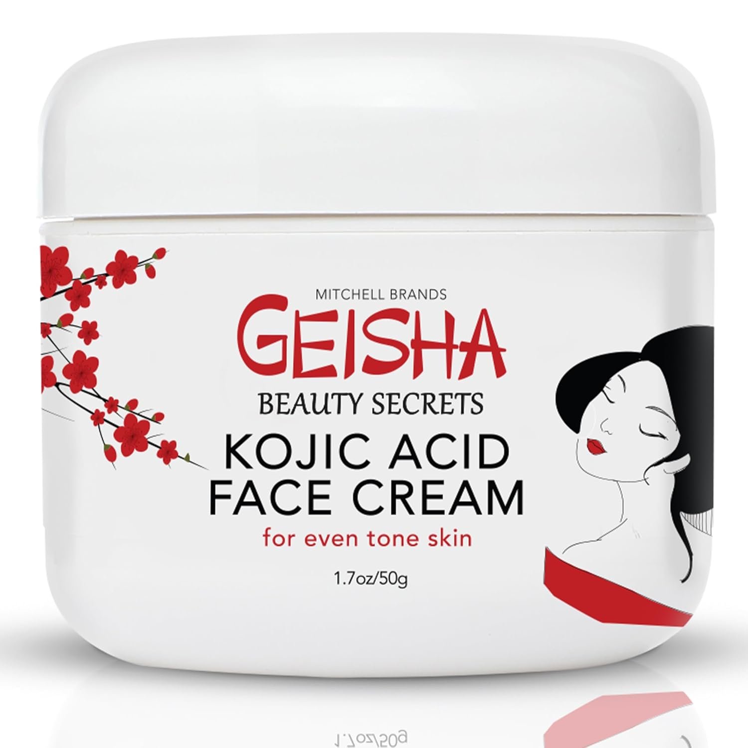 OMIC Geisha Kojic Acid Cream – 1.7 fl oz / 50 ml – Skin Brightening Cream for Face, Body, Hands – with Glycolic Acid