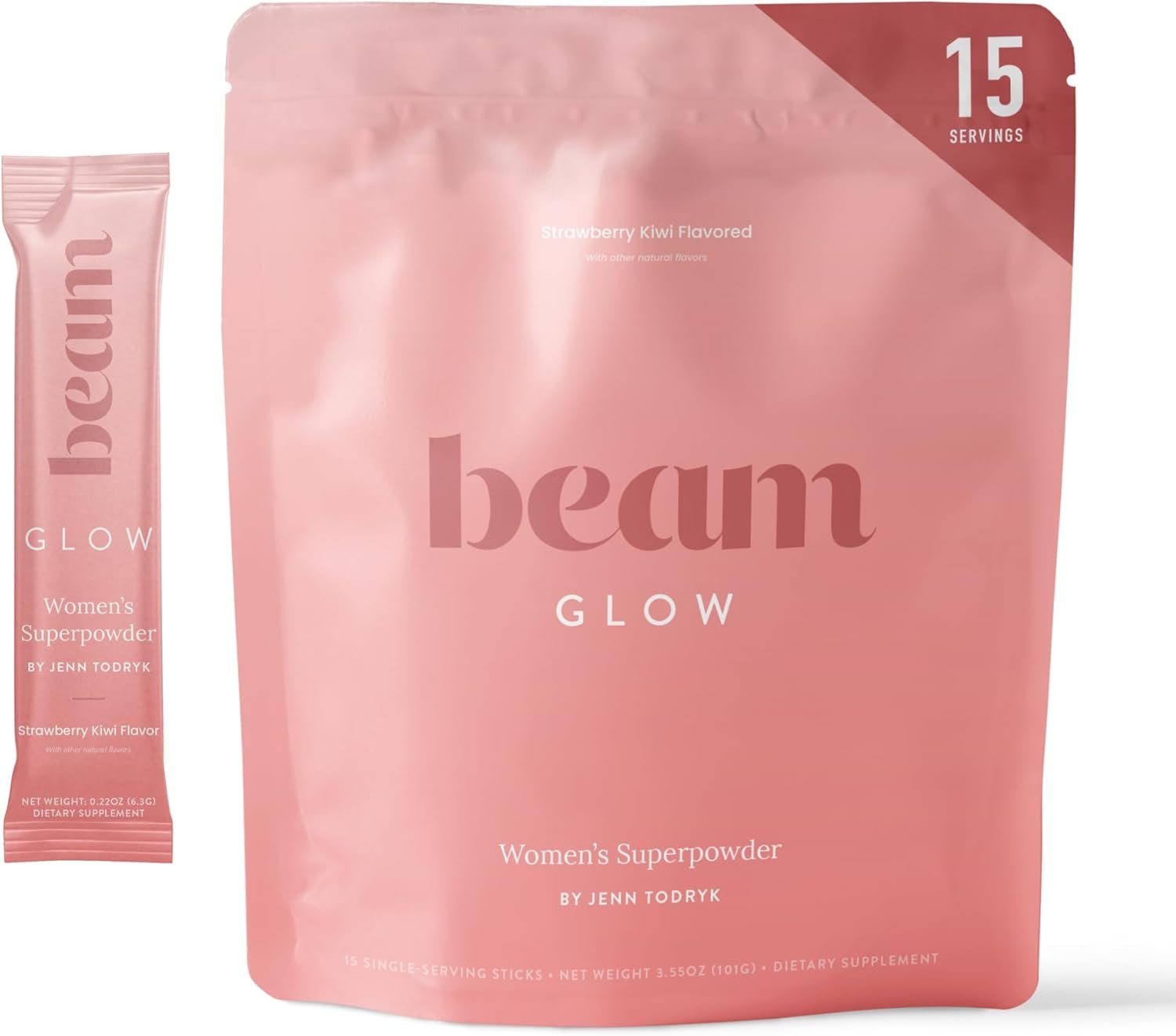 Beam Glow Women’s Wellness Supplement, Cortisol Support with Ashwagandha for Women, Daily Vitamins for Cycle Health, Mood, Energy & Stress Support with Selenium, Zinc, Vitamin A, Biotin, B Vitamins