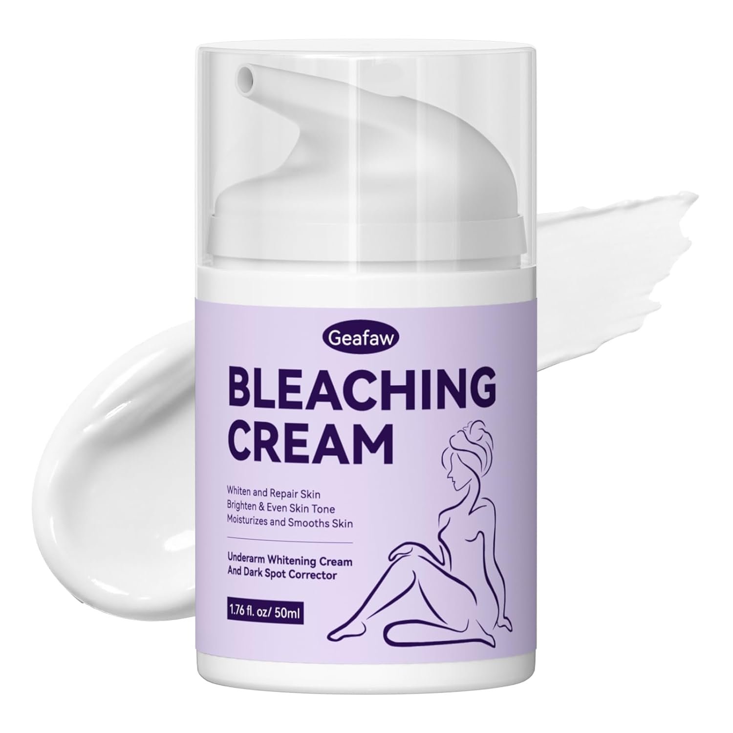 Skin Bleaching Cream, Skin Lightening Cream with Vitamin C for Intimate Areas, Dark Spot Remover for Body, Sensitive, Face, Intimate Areas Underarms, Knees, Elbows, Inner Thighs & Bikini Line,1.7fl OZ