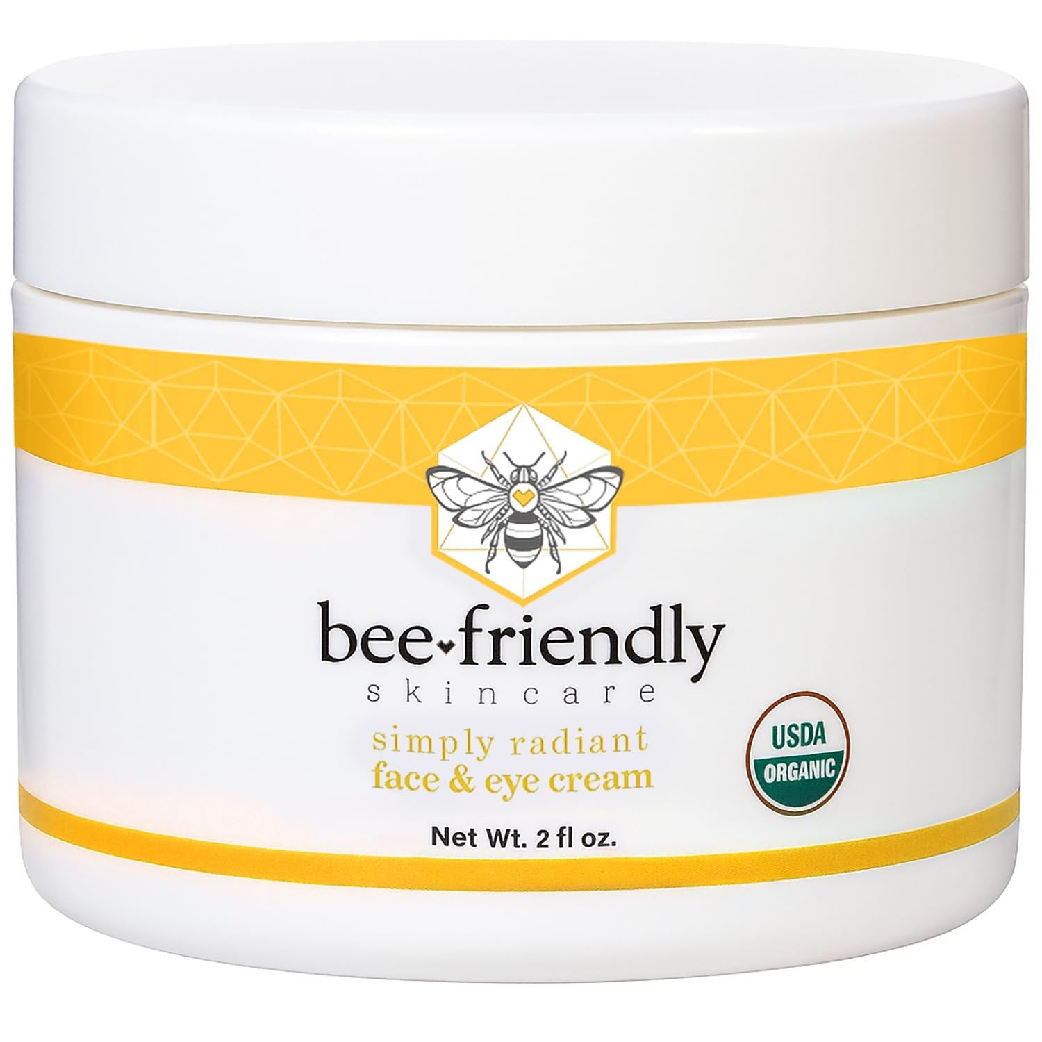 BeeFriendly® Organic Face and Eye Cream, All In One 2 oz | USDA Certified Organic, All In One Natural Face, Eye, Neck, Decollete Cream, Reduces Wrinkles & Lines
