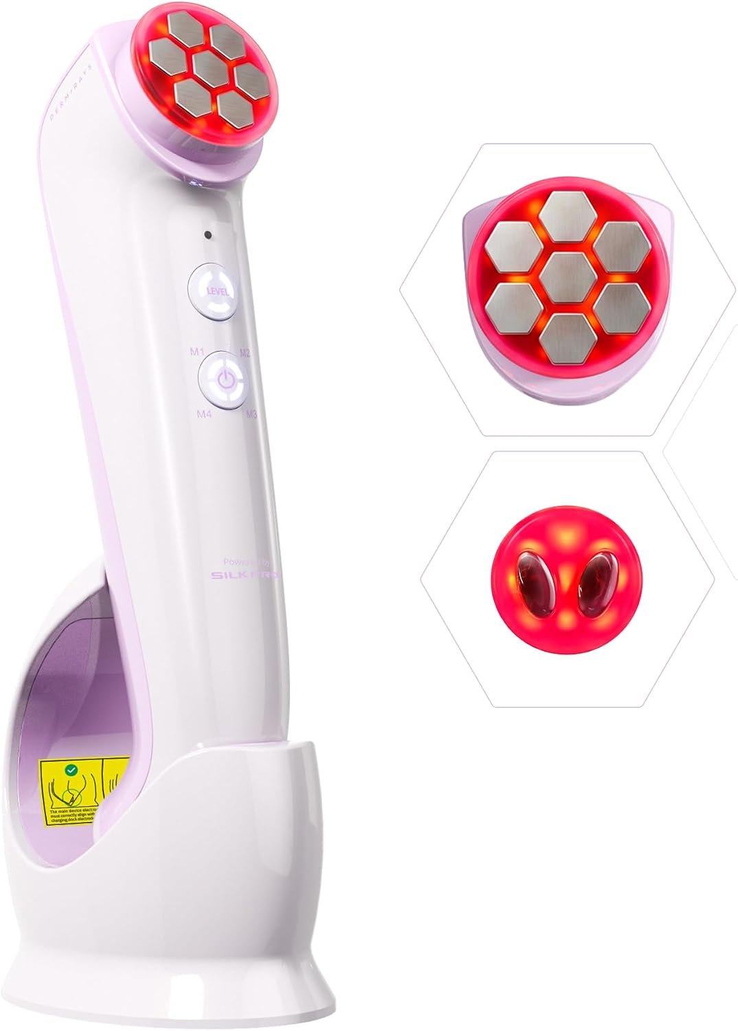 DermRays Multi-Functional Microcurrent Device with 650nm Red Light, 4-in-1 Facial Toning Tool with Multi-Leading Tech for a Visibly Radiant & Youthful Appearance
