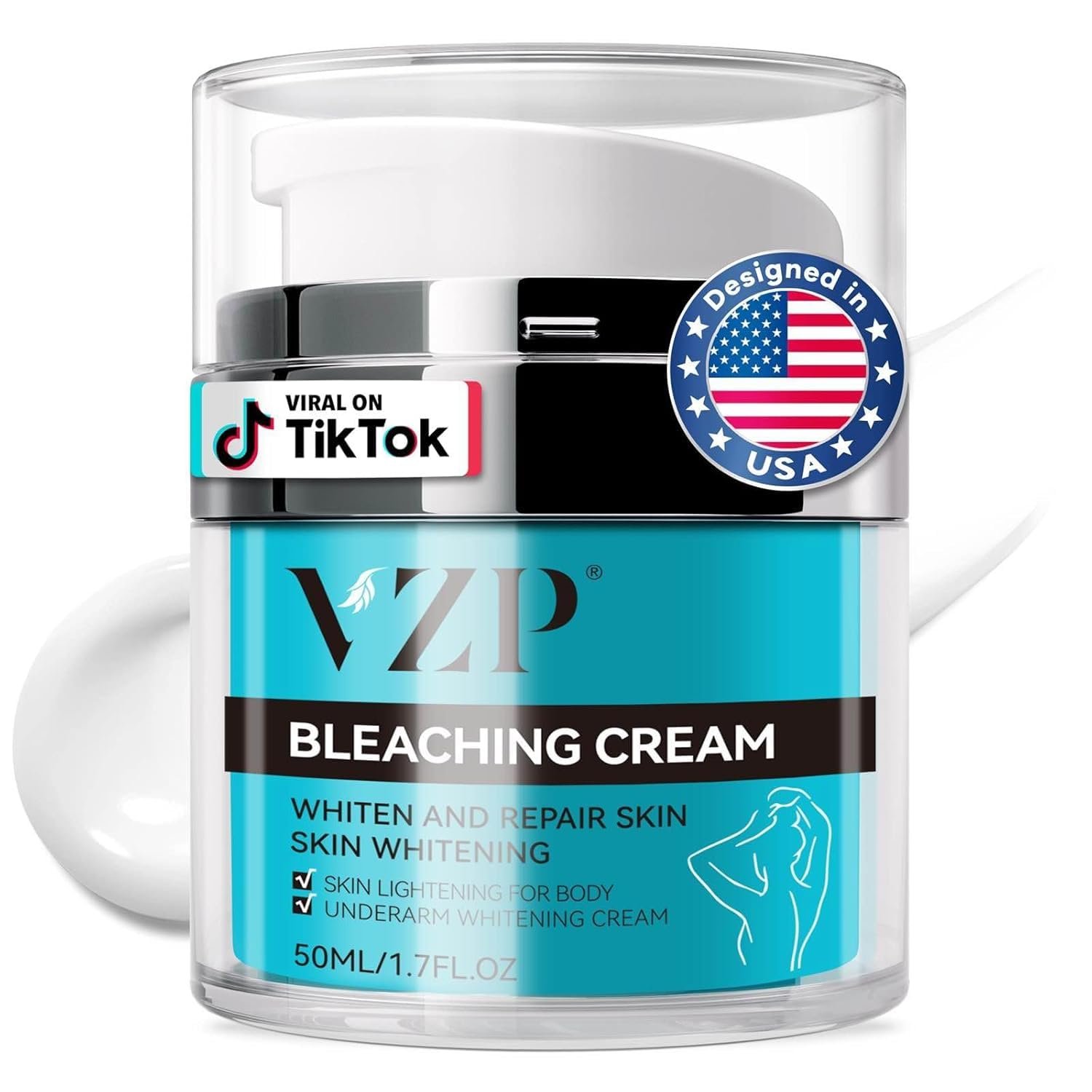 Skin Lightening Cream Bleaching Cream with Vitamin C & Arbutin, Dark Spot Remover for Body & Intimate Areas, Underarm, Knees, Elbows, Inner Thigh, Private Parts- 1.7 Fl Oz