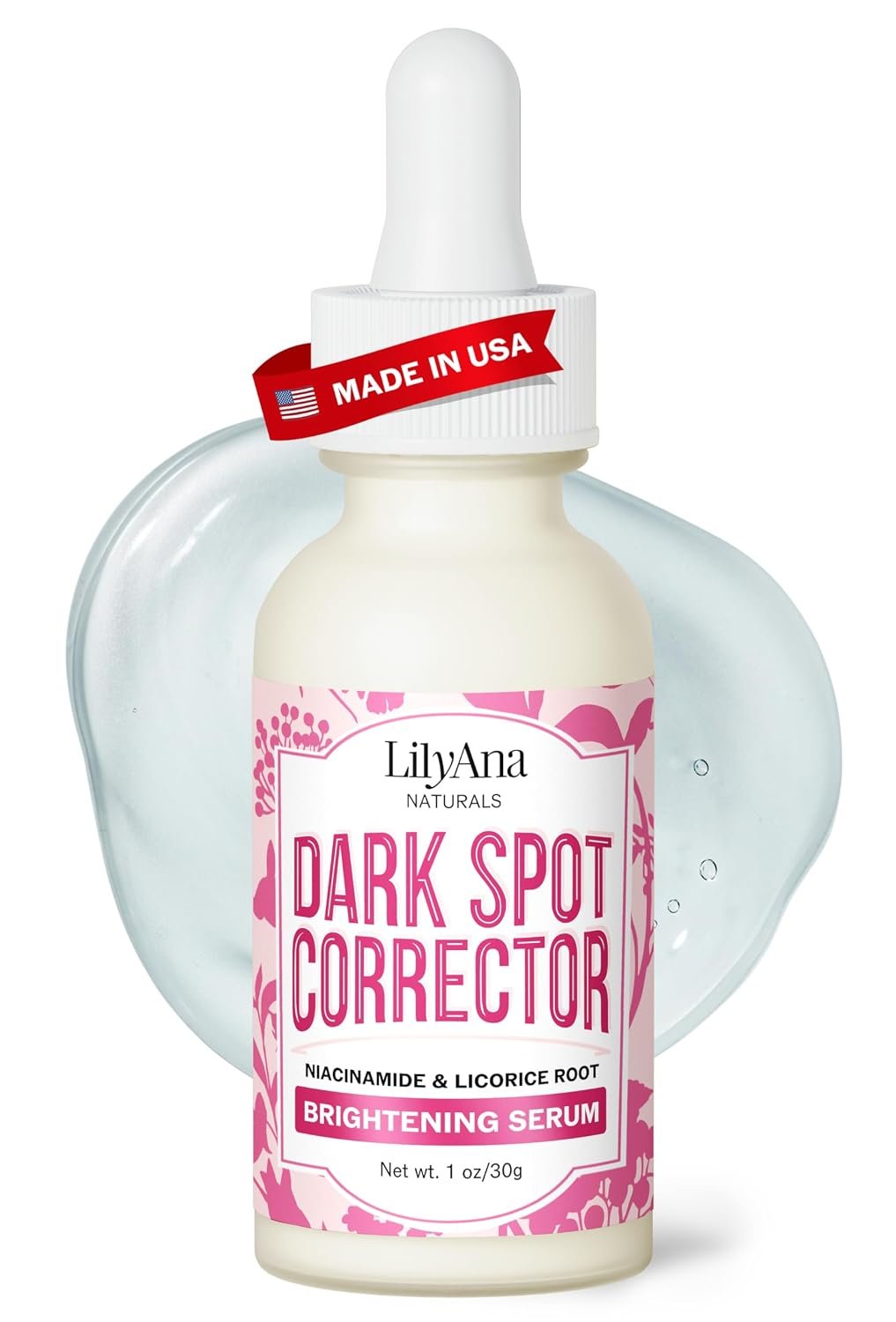 LilyAna Naturals Dark Spot Corrector – Dark Spot Remover for Face – Brightening Face Serum for Women and Men – Niacinamide and Licorice Root -1oz