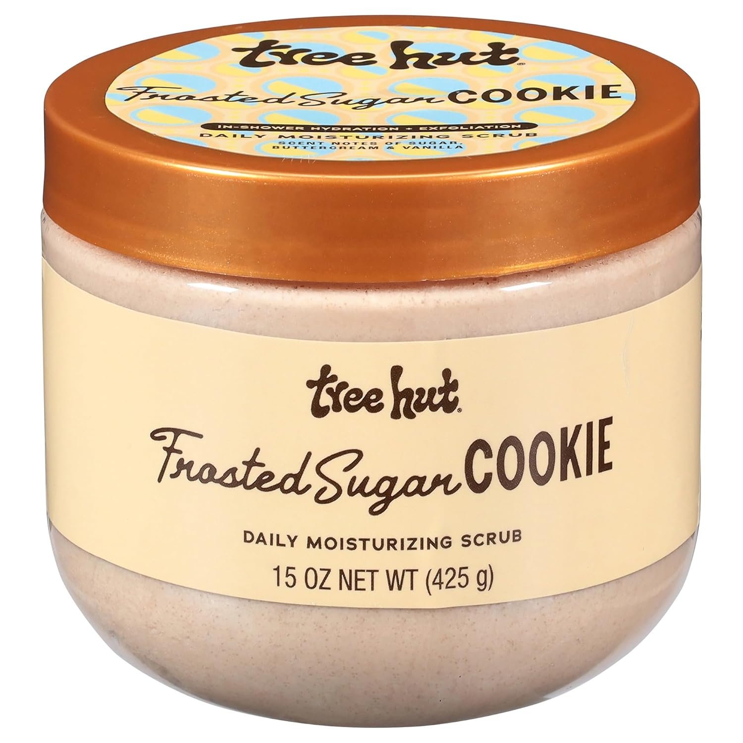 Tree Hut Frosted Sugar Cookie Daily Moisturizing Scrub, Whipped Foamy Exfoliating Body Scrub, Hydrating Formula for Soft, Glowing Skin, 15 oz