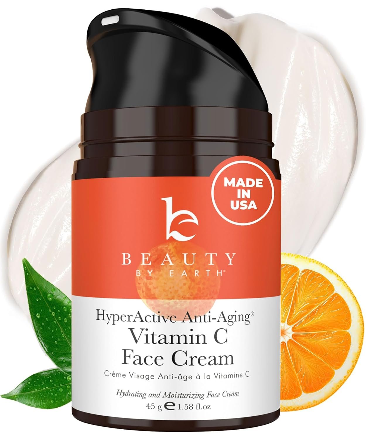 Beauty by Earth Vitamin C Face Cream – USA Made with Organic & Natural Ingredients, Skin Brightening Cream for Face, Discoloration Correcting & Anti Aging Moisturizer for Face with Antioxidants