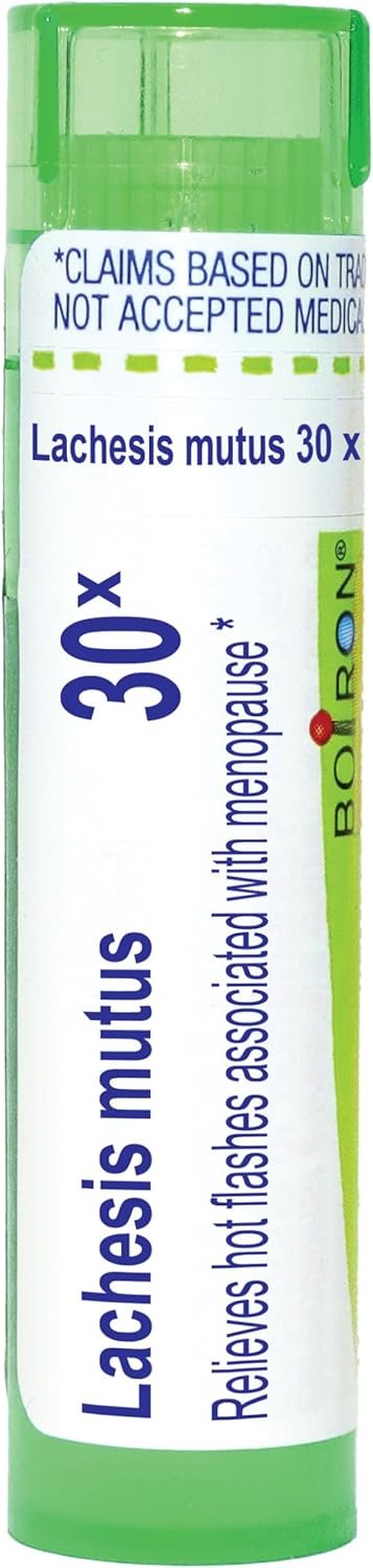 Boiron Lachesis Mutus 30X for Hot Flashes from Menopause – 80 Pellets