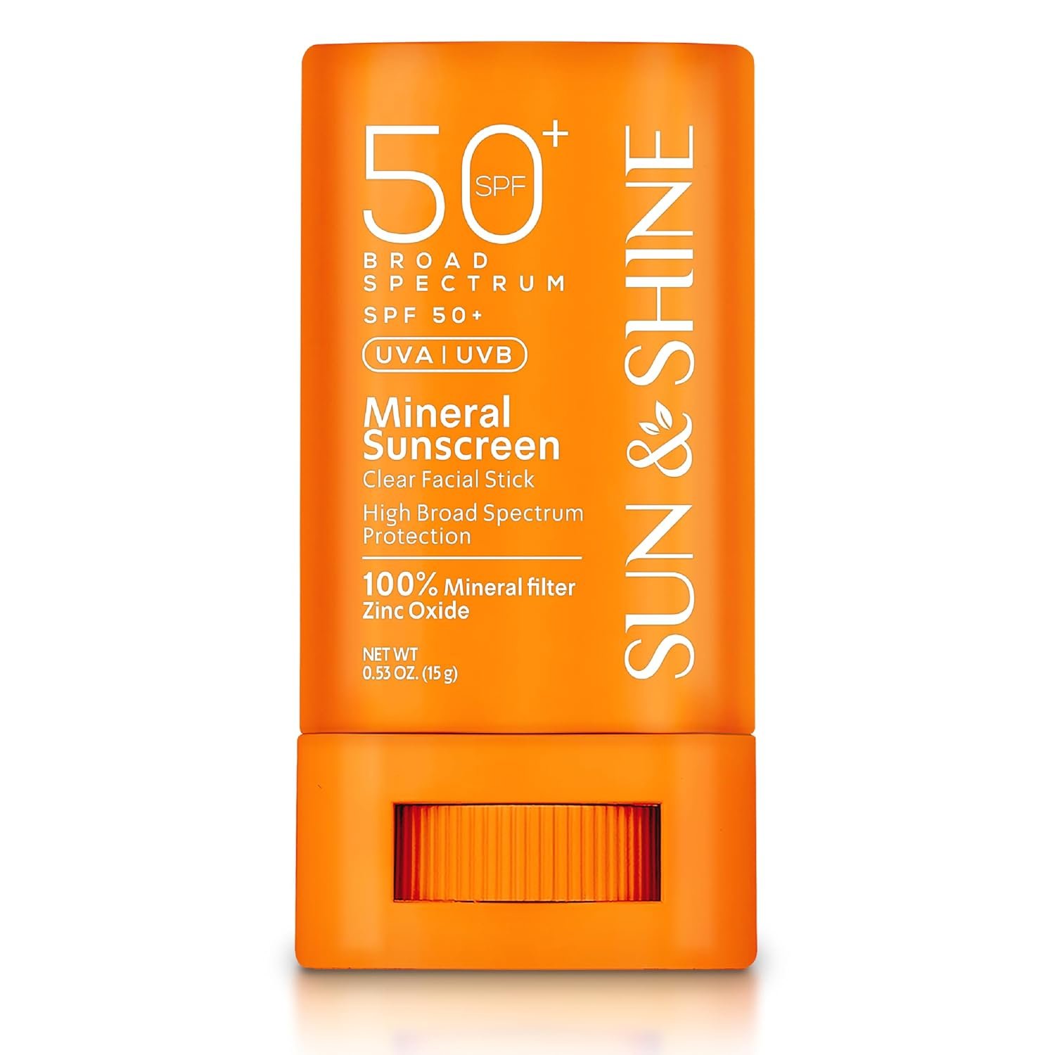 SUN&SHINE Sun & shine clear Mineral STICK sunscreen SPF 50+ Sunscreen Face Stick | Vegan, Reef safe |sensetive skin Broad Spectrum Natural Sunscreen Fragrance free, Dermatological tested