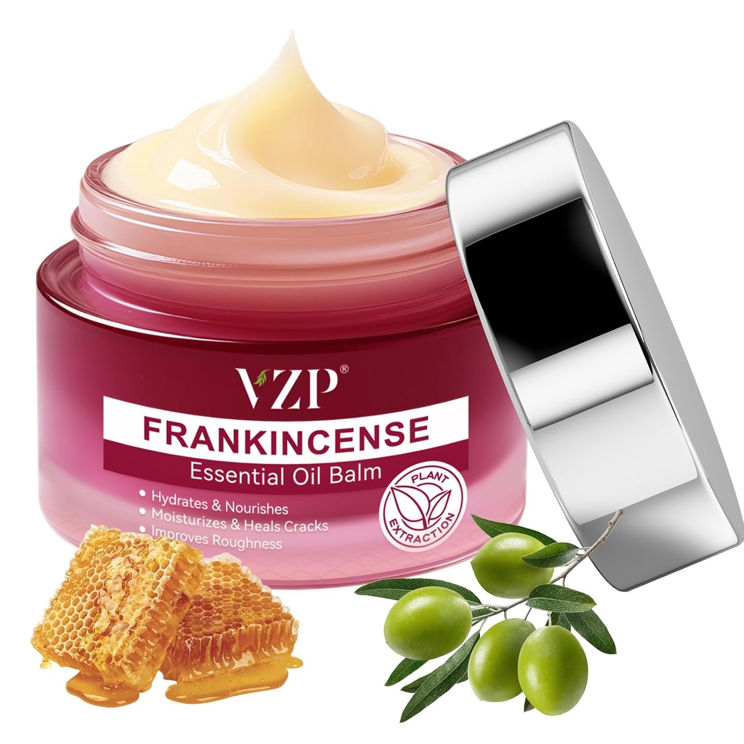 Frankincense Moisturizing Balm 2.1Fl Oz, Natural Skincare with Beeswax Helichrysum Almond Oil Olive Oil, Soothing for All Skin Types