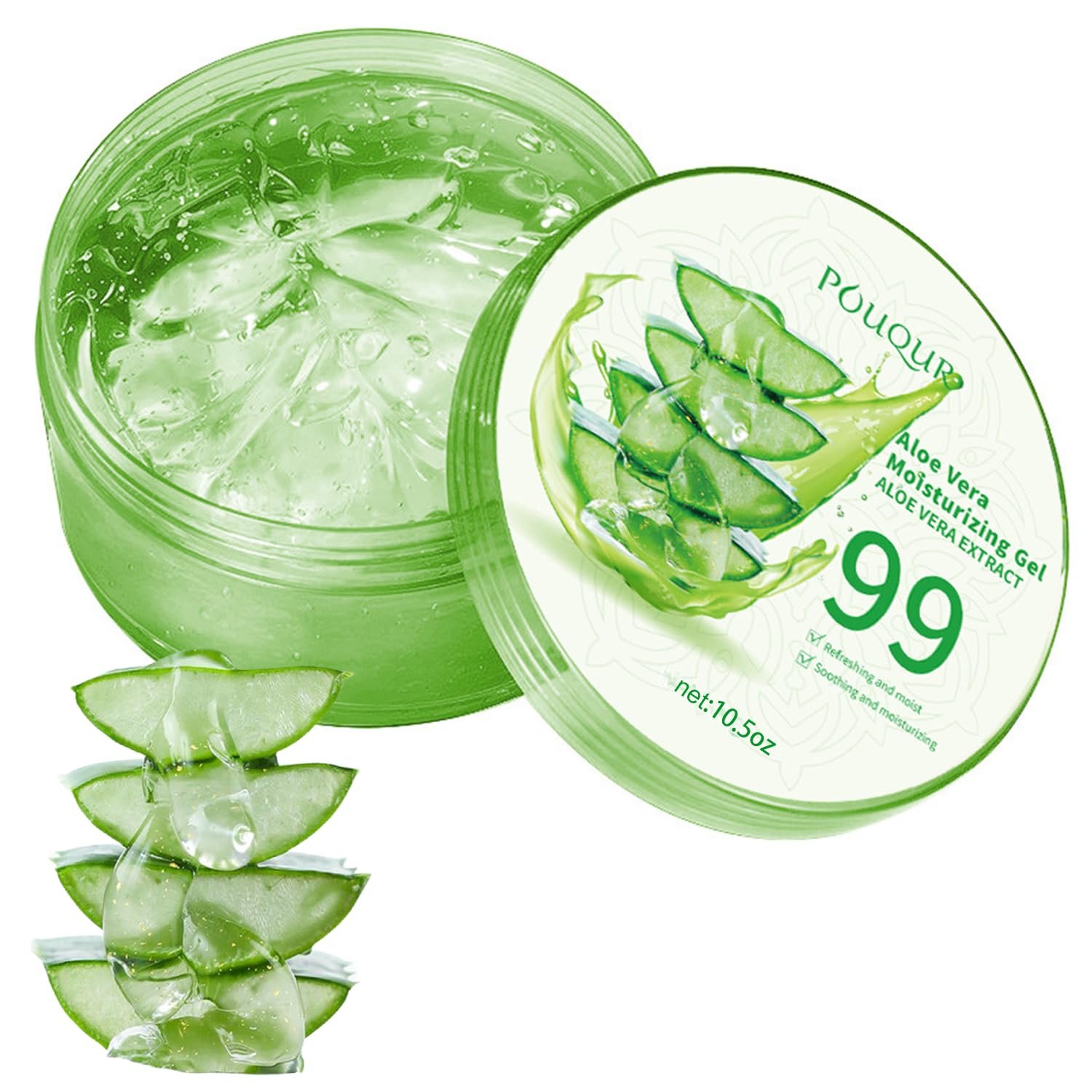 Organic Pure Aloe Vera Gel – Soothing Cooling Gel for Sunburn Relief & sun burnt after-sun gel for skin Face hair | pure 99% Plant-Derived, | 7.05oz, Gentle for All Skin Types