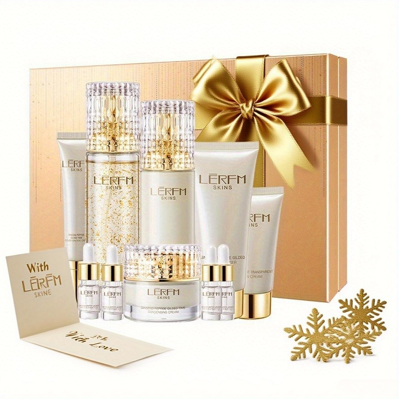 Anti Aging Skin Care Set – 10pcs – Face Skincare Kit with Collagen – Hydrating & Firming Skin, Include Toner, Serum, Lotion, Eye Cream, Face Cream, Korean -style Skincare Gift Sets for Women