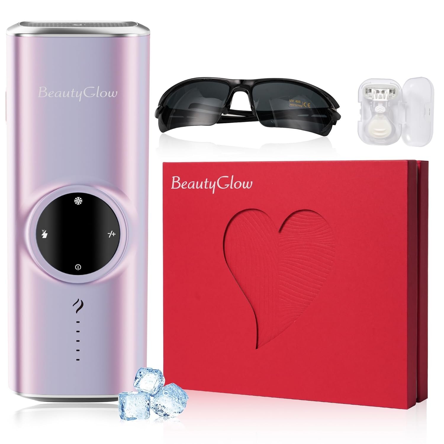 BeautyGlow Laser Hair Removal Device for Women, At Home IPL Hair Remover with Ice Cooling Technology for Face and Body, Painless & Long-Lasting Results
