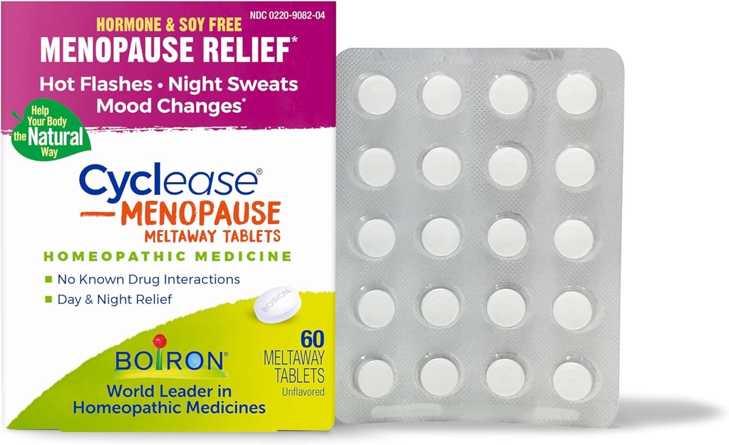 Boiron Cyclease Menopause Tablets for Relief of Hot Flashes, Night Sweats, Irritability, and Mood Swings – 60 Count