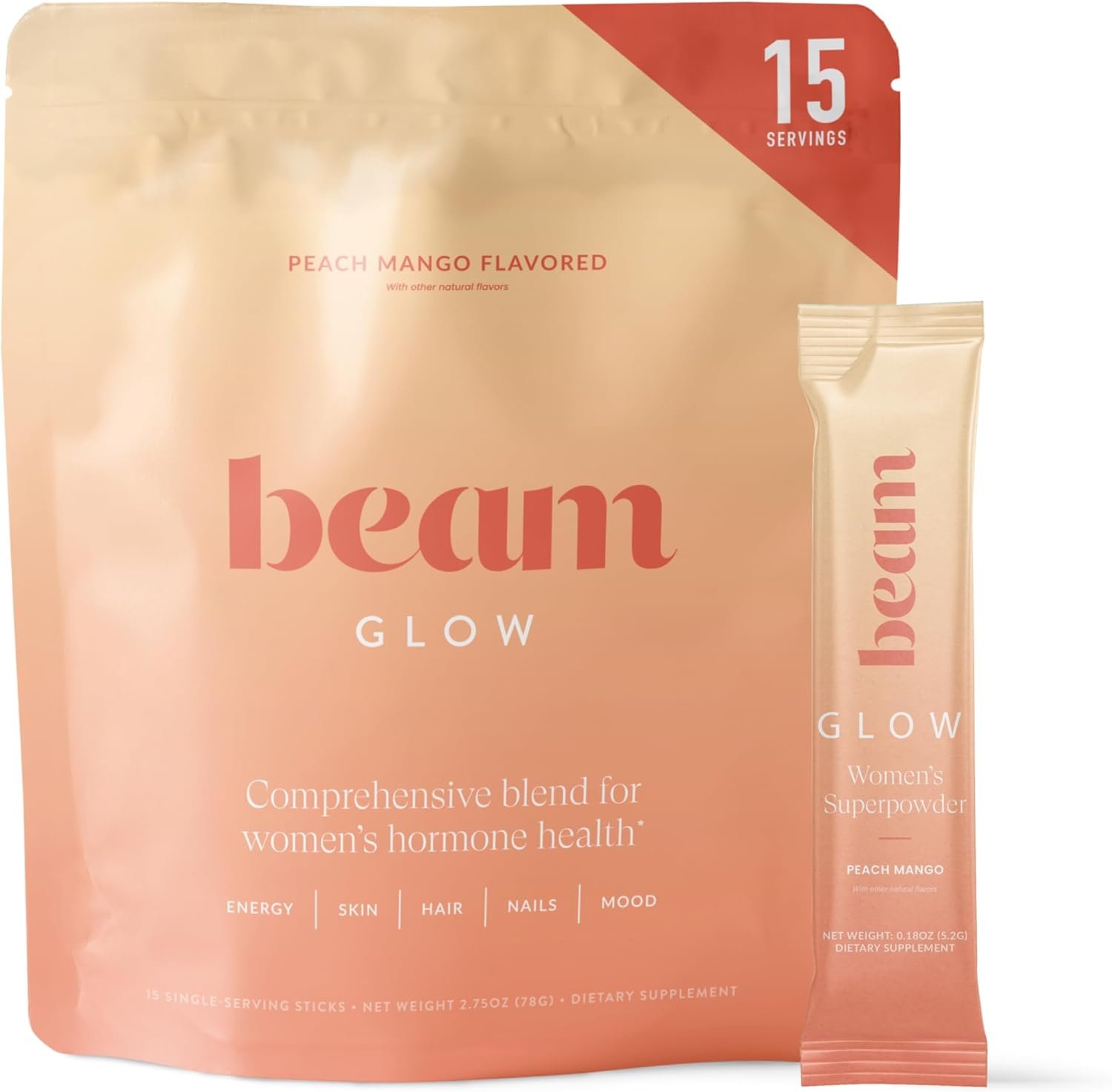 Beam Glow Women’s Wellness Supplement, Cortisol Support with Ashwagandha for Women, Daily Vitamins for Cycle Health, Mood, Energy & Stress Support with Selenium, Zinc, Vitamin A, Biotin, B Vitamins