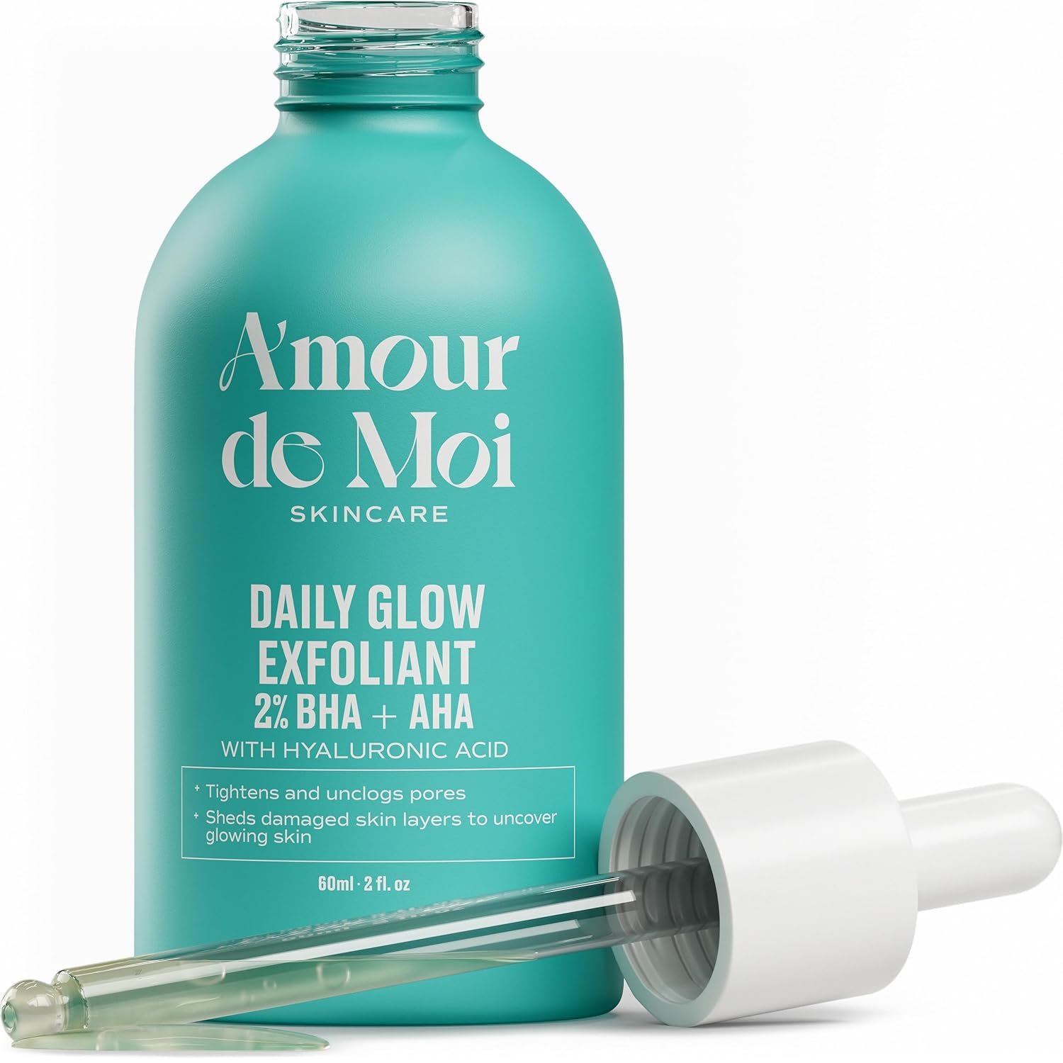 ADM 2% BHA AHA Liquid Exfoliant – Salicylic Acid Serum – Pore Minimizer, Gentle Peel for Blackheads & Wrinkles with Hyaluronic Acid, Fragrance-Free, Hydrating for All Skin Types, 2oz