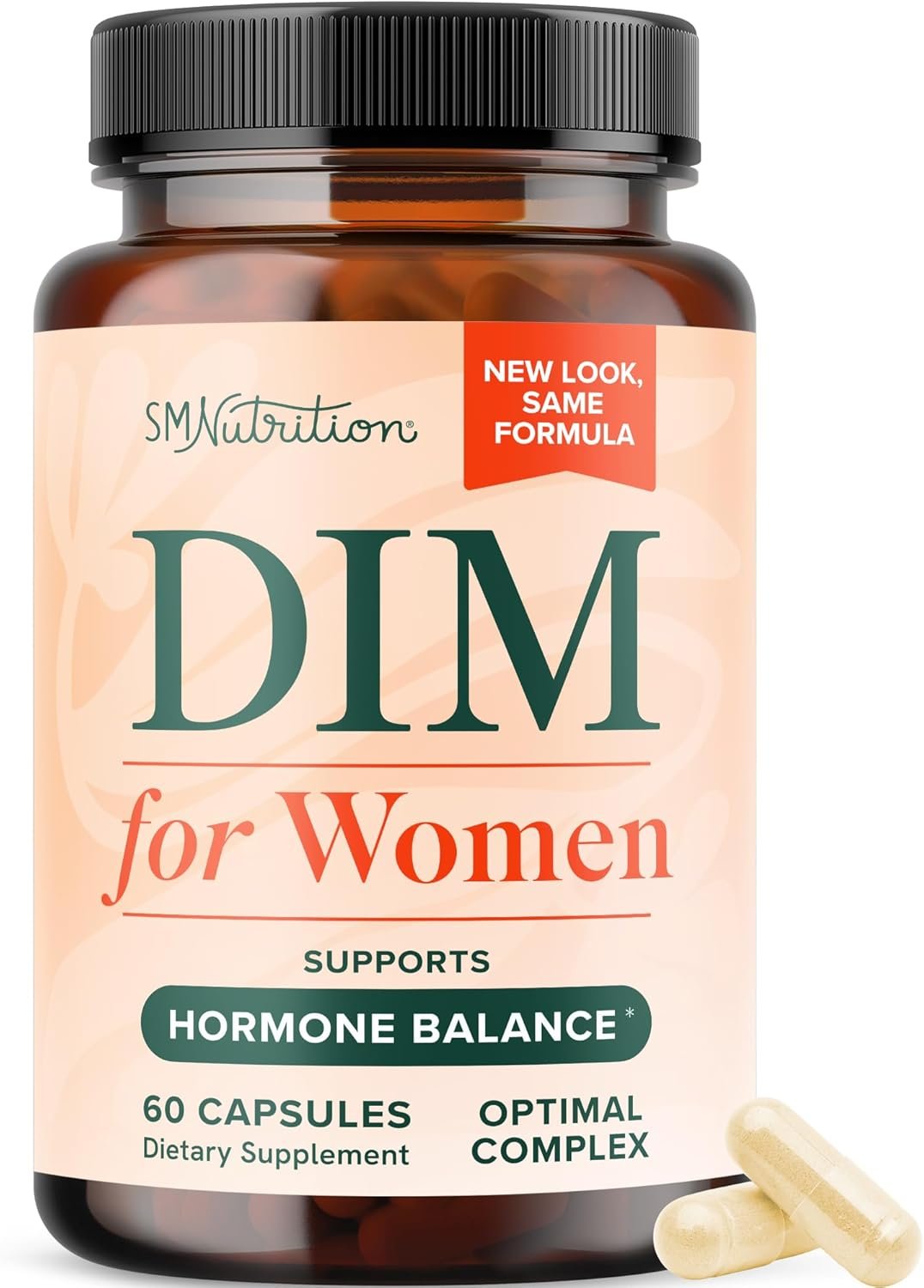 DIM Supplement for Women 250 mg | Estrogen & Hormone Balance | Menopause, Hot Flashes & Night Sweats Support | DIM Complex Estrogen Supplement for Women | with BioPerine | Gluten-Free | 60 Ct