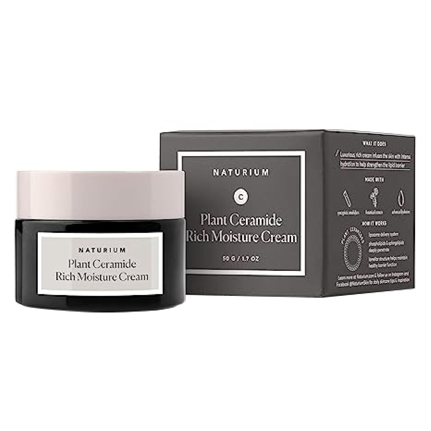 Naturium Plant Ceramide Rich Moisture Cream, Hydrating & Anti-Aging Skincare, 1.7 oz