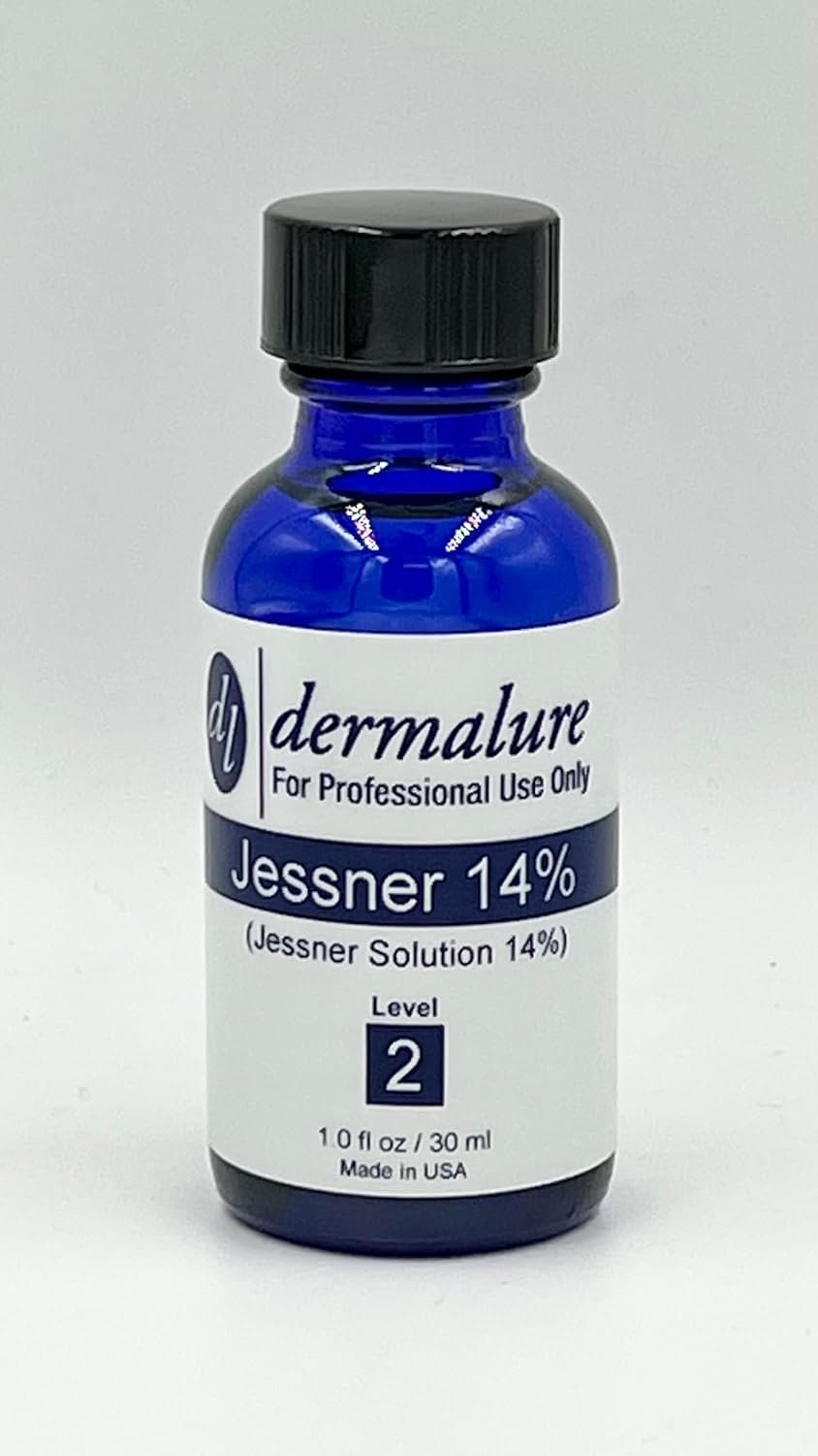 Dermalure Jessner Solution Acid Peel 14% 1oz. 30ml (Level 2 pH 1.9) – Exfoliating, Brightening, Improves Skin Texture and Tone – Face Peel – Facial-Alpha-Beta-Peels
