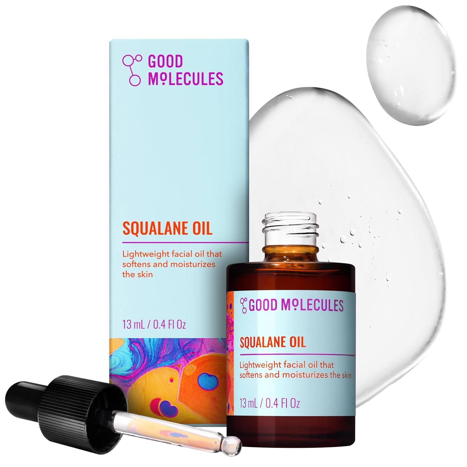 Good Molecules Squalane Oil – 100% Natural Squalane Oil Non-Greasy Moisturizer for Face, Skin, and Hair – Skin Firming, Ultra Hydrating Facial Skin Care