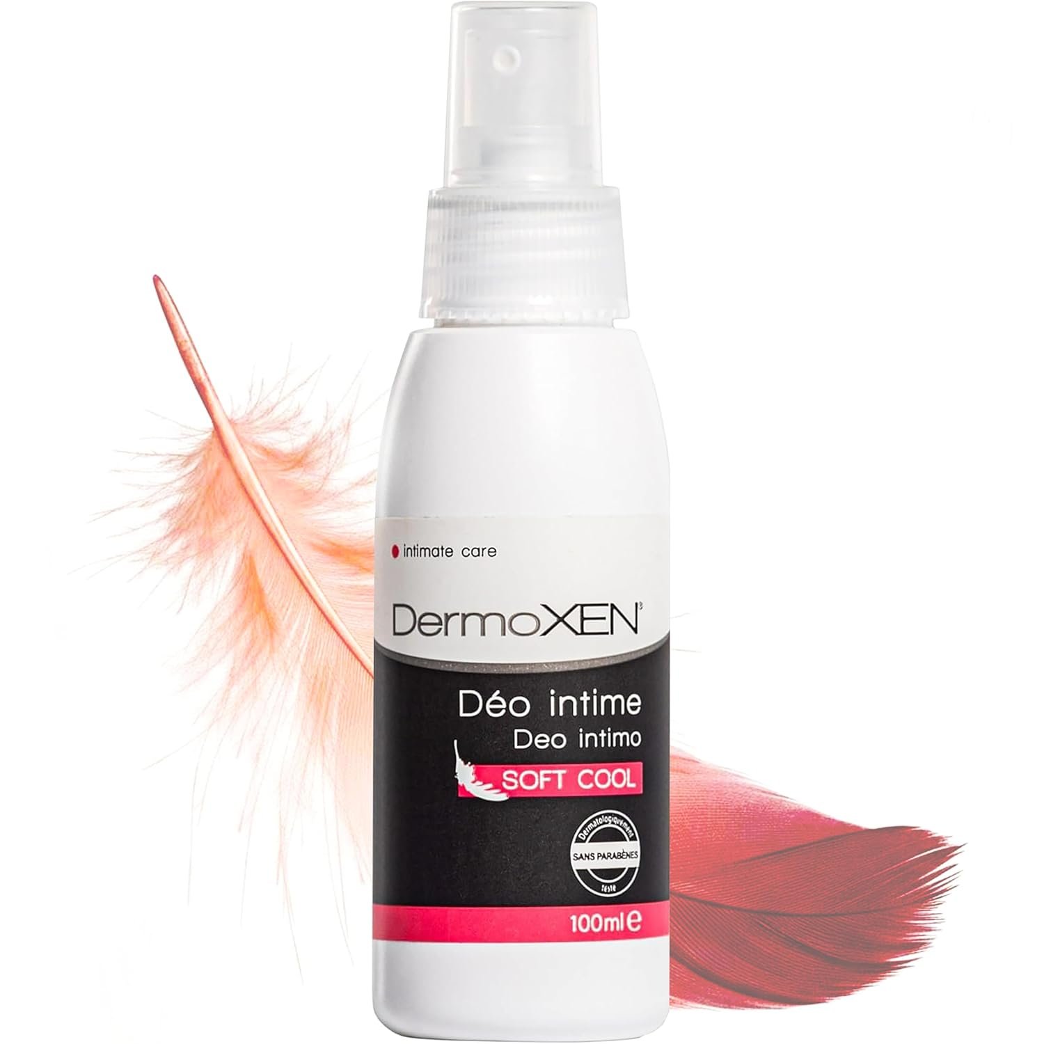 DermoXEN Intimate Deodorant for Women | Gentle Feminine Spray for Odor Control | Alcohol-Free | pH Balanced Freshness| for Sensitive Skin | Travel Size Intimate Mist | 3.38 fl oz