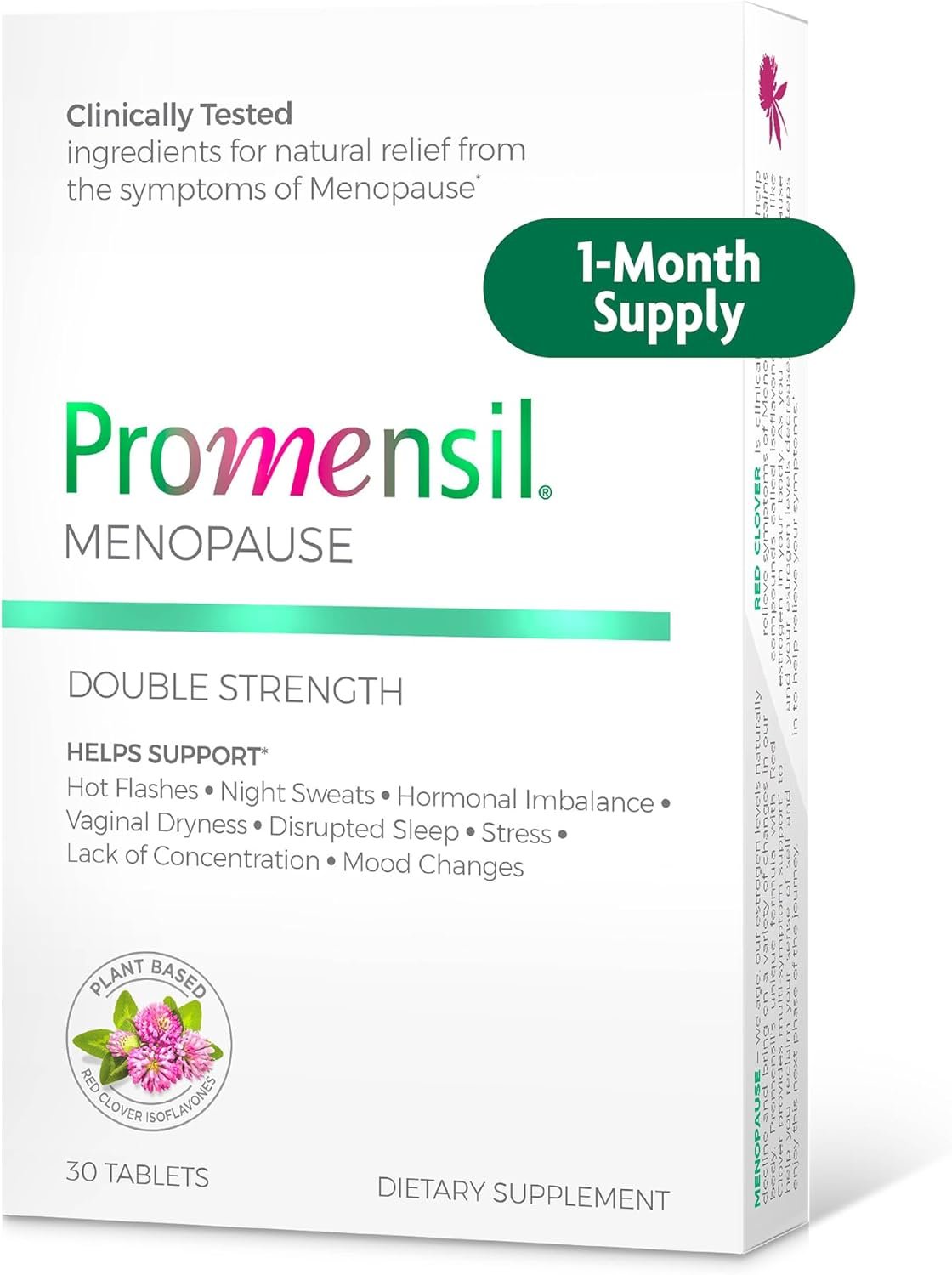Promensil Menopause Double Strength – Menopause Supplements for Women, Estrogen Vitamins, Red Clover Isoflavones, Helps Support Hot Flashes, Night Sweats, Restlessness – 30 Count