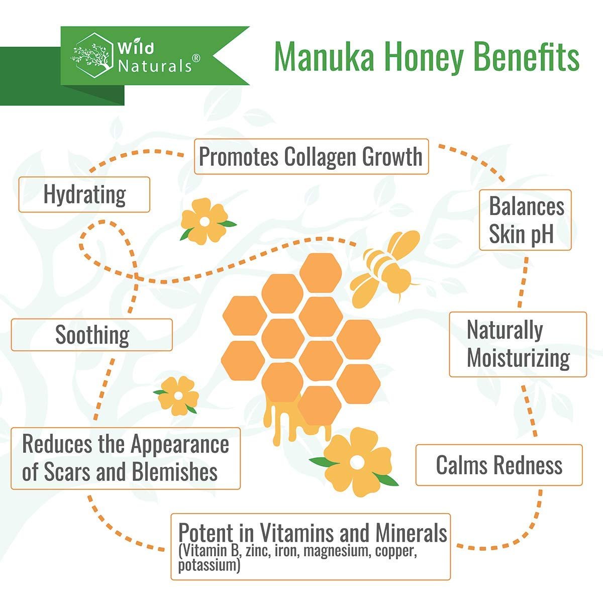 Wild Naturals Manuka Honey Face Cream for Dry Skin – Cream Moisturizer for Sensitive Skin – Soothing & Redness Relief for Dry Skin – Face, Hand & Body Moisturizer for Women & Men