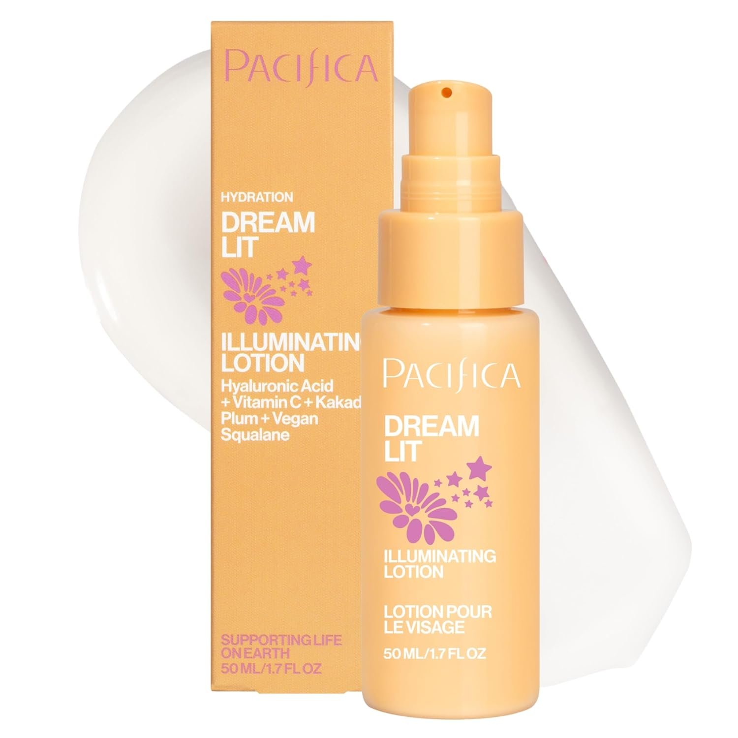 Pacifica Dreamlit Illuminating Facial Lotion – Vitamin C & Niacinamide Brightening Moisturizer for Radiant Glow – Natural Dewy Finish Hydrates & Minimizes Pores – Lightweight Daily Face Cream, Vegan