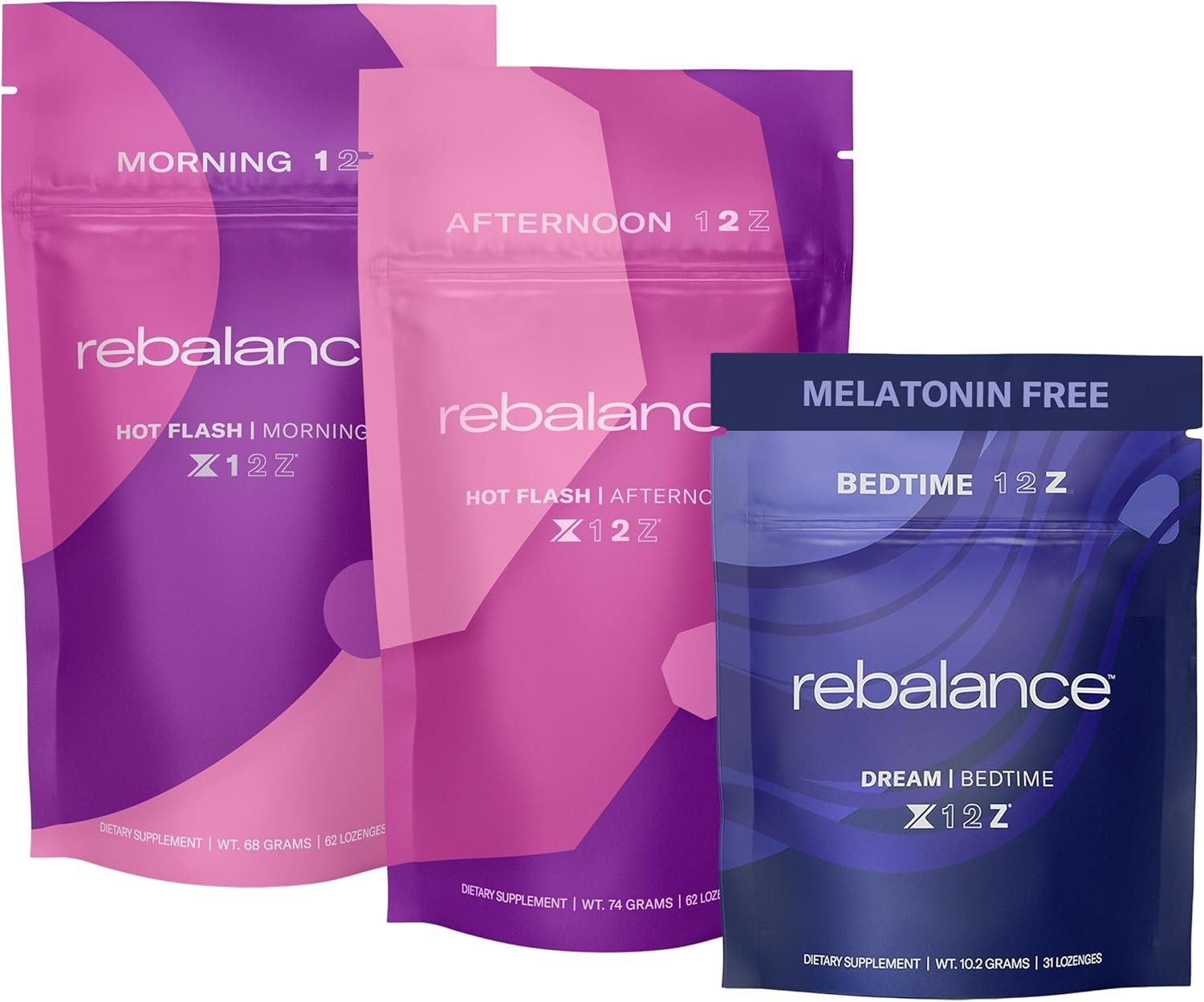 Rebalance Health The Hot Flash System Melatonin Free – Helps Reduce Hot Flashes, Night Sweats & Mood Swings – Estrogen Free Menopause Relief Lozenges – Menopause Supplements for Women (1 Month Supply)