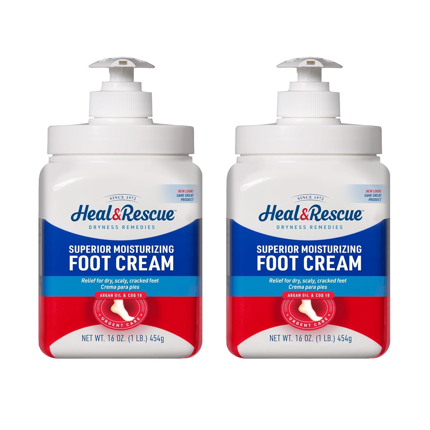 Heal&Rescue Heel Rescue Foot Cream 16 Ounce Bottle, 2 Pack, for Cracked, Calloused or Chapped Skin