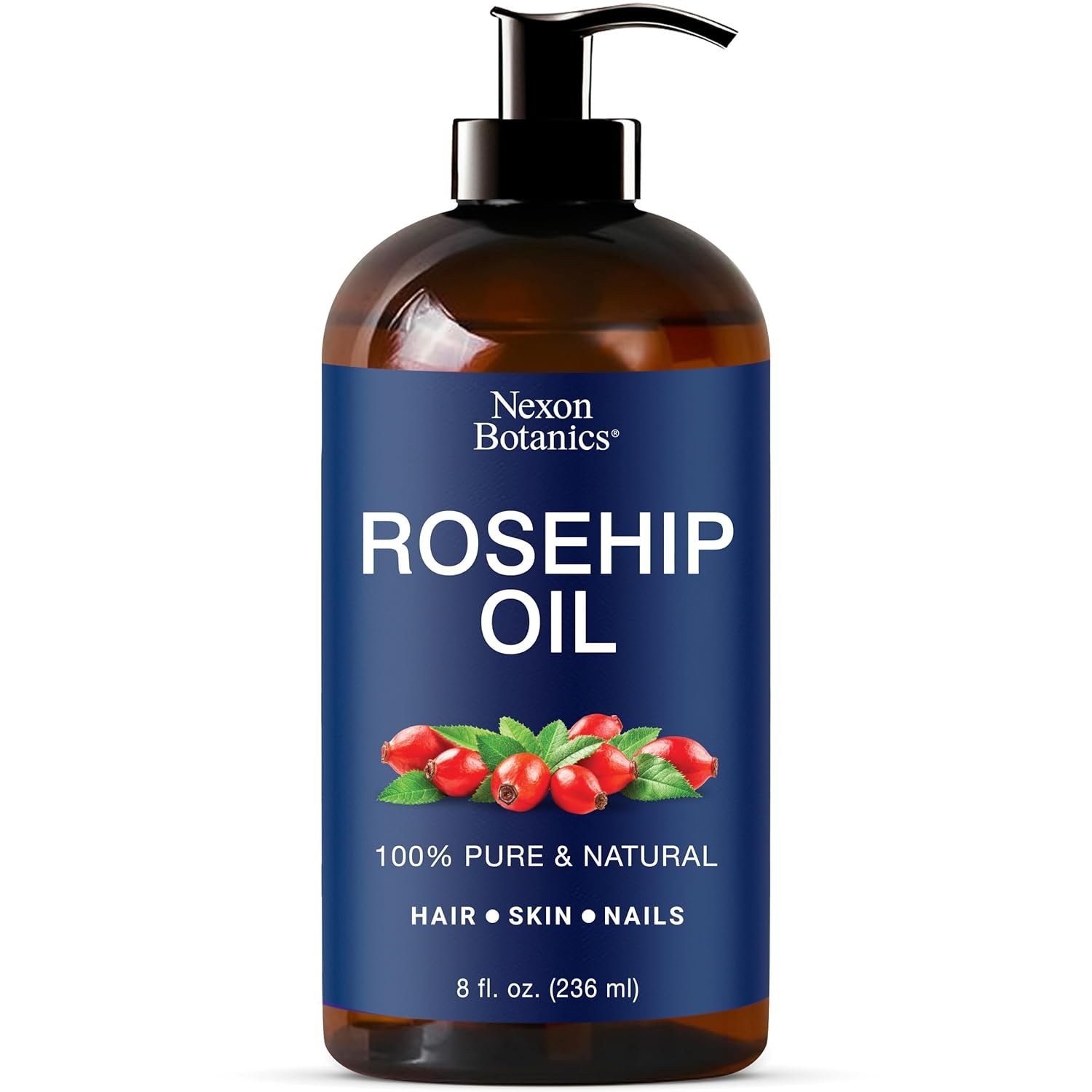 Rosehip Oil for Face 8 fl oz – Rosehip Seed Oil for Gua Sha, Massage, and Skin Care – Aceite de Rosa Mosqueta – Nexon Botanics