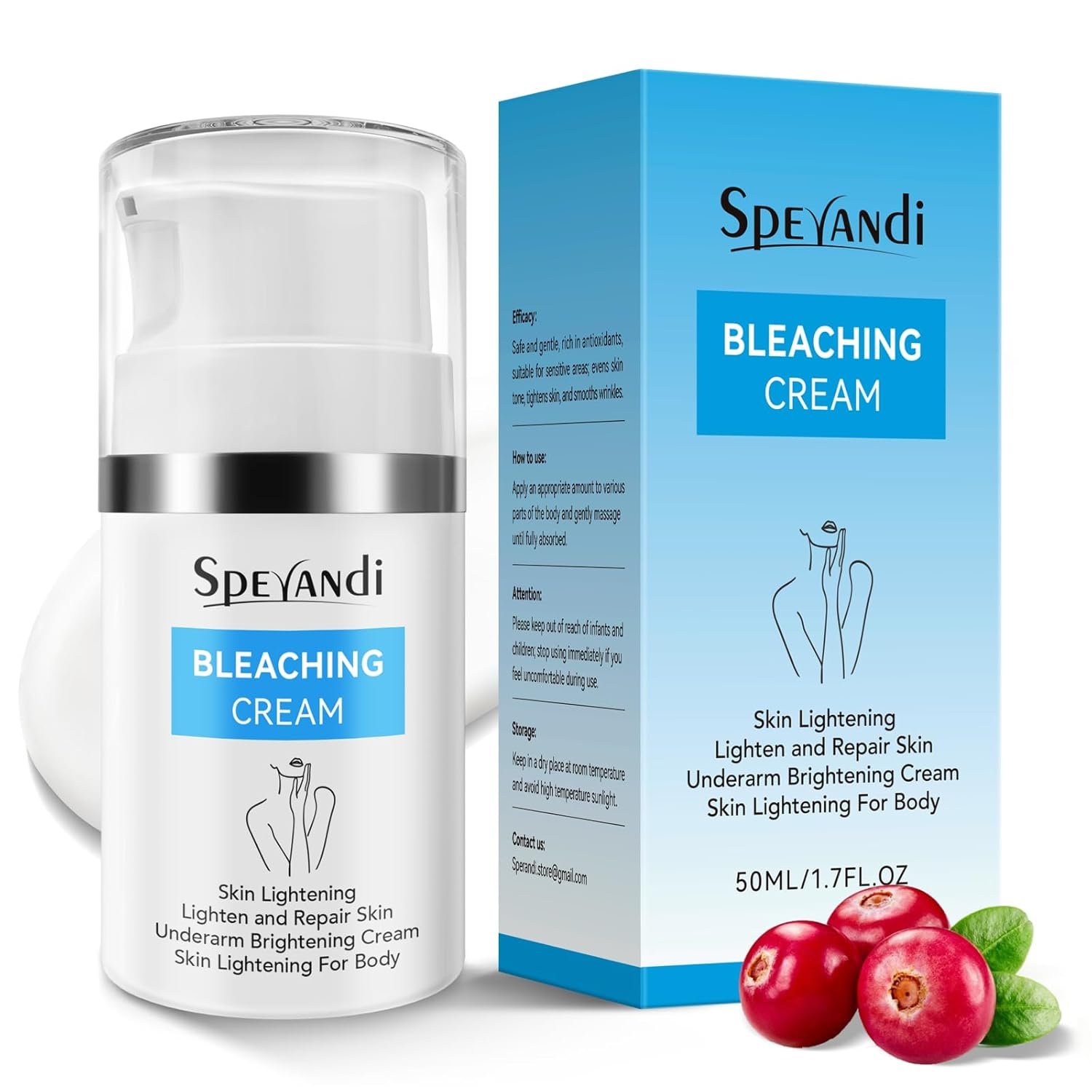 Skin Brightening Cream for Body – Dark Spot Corrector for Private Parts, Inner Thigh, Bikini Areas – Fades Hyperpigmentation & Uneven Skin Tone, Skin Lightening Cream for Underarms, Knees, 1.7 fl oz