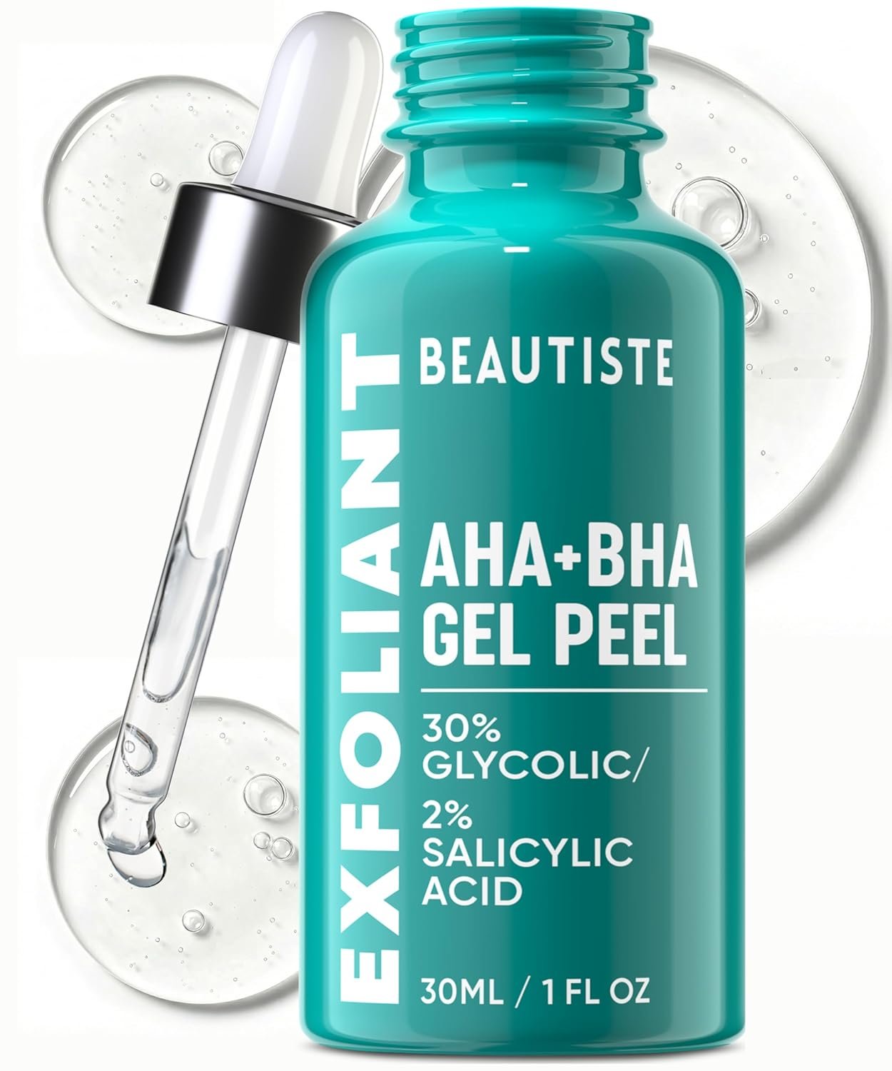 AHA + BHA Liquid Exfoliant with Salicylic Acid & Glycolic Acid, Facial Polish for Face Serum, Fragrance-Free