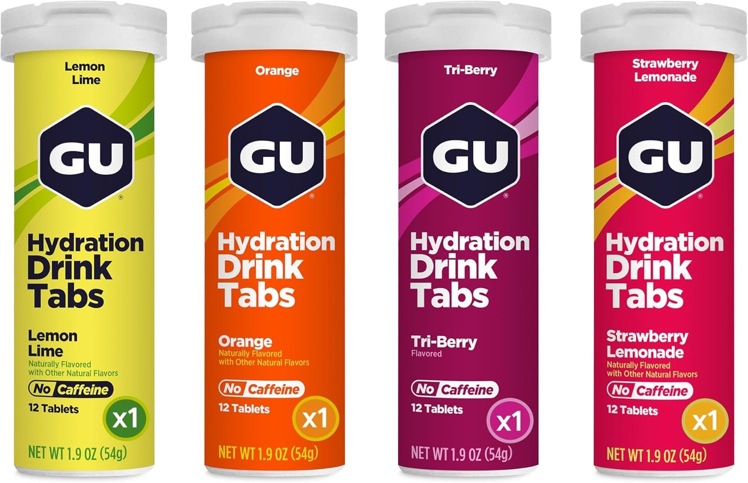 GU Energy Hydration Electrolyte Drink Tablets, Enhanced Endurance Sports Drink for Running, Cycling, Triathlon, 4-Count (48 Servings), Assorted Flavors