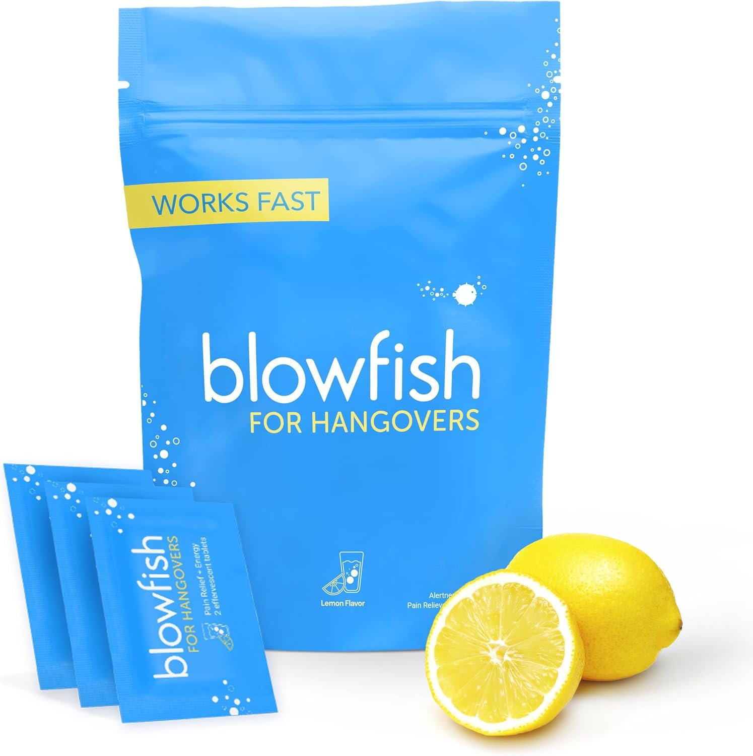 Blowfish for Hangovers – Fast Hangover Relief in 15 Minutes | FDA-Recognized Formulation | Headache Relief, Energy, and Hydration in One Step | Perfect for Weddings and Vacation Essentials | 20 Tablet