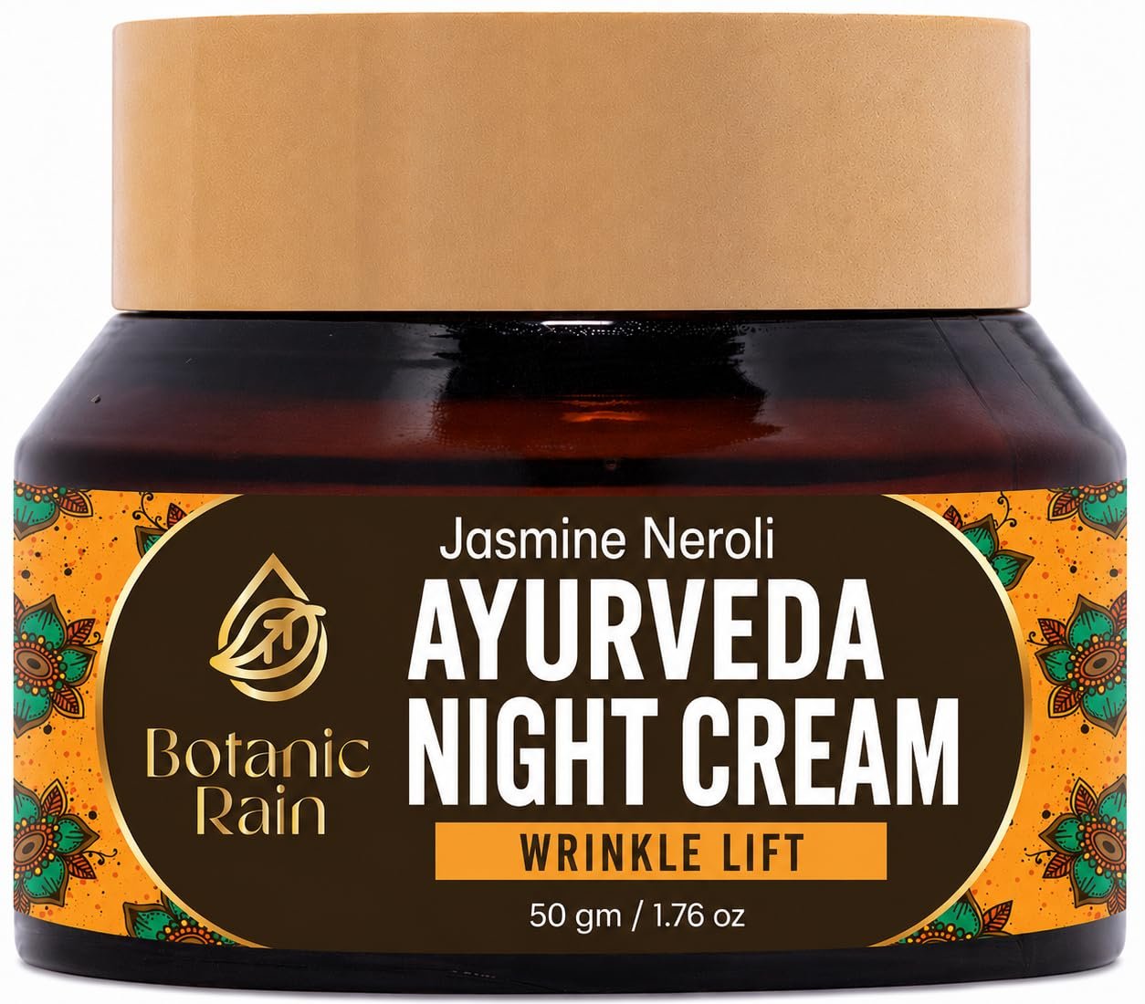 Ayurvedic Night Cream – Anti Aging Moisturizer for Dry, Mature & Crepey Skin, Overnight Hydration with Jasmine & Neroli, 1.76 Fl Oz