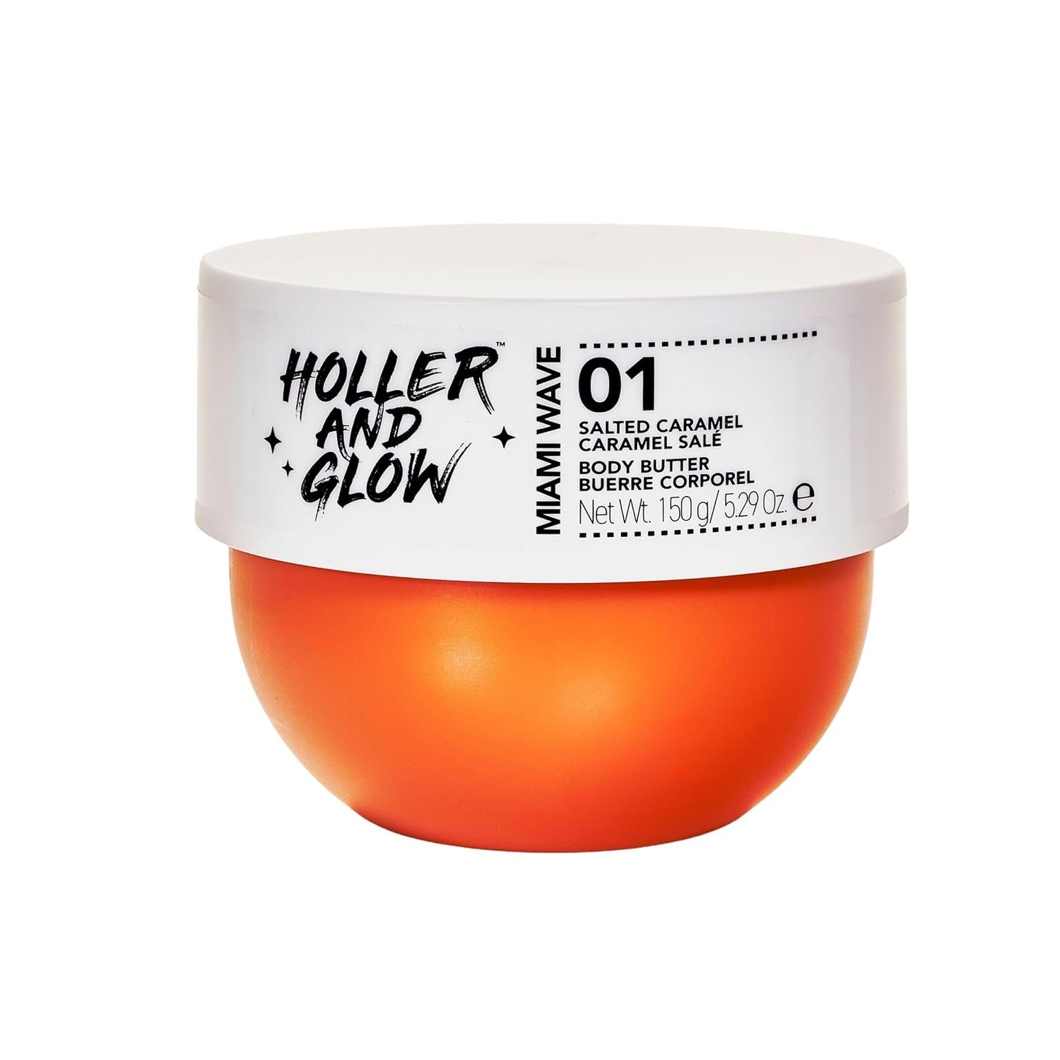 Holler And Glow Miami Wave Salted Caramel Body Butter, Body Butter For Women, Smells Good, Body Lotion For Extremely Dry Skin, Moisturizing, Nourishing, Shea Butter, Coconut, Vanilla Scented, 5.29 Oz