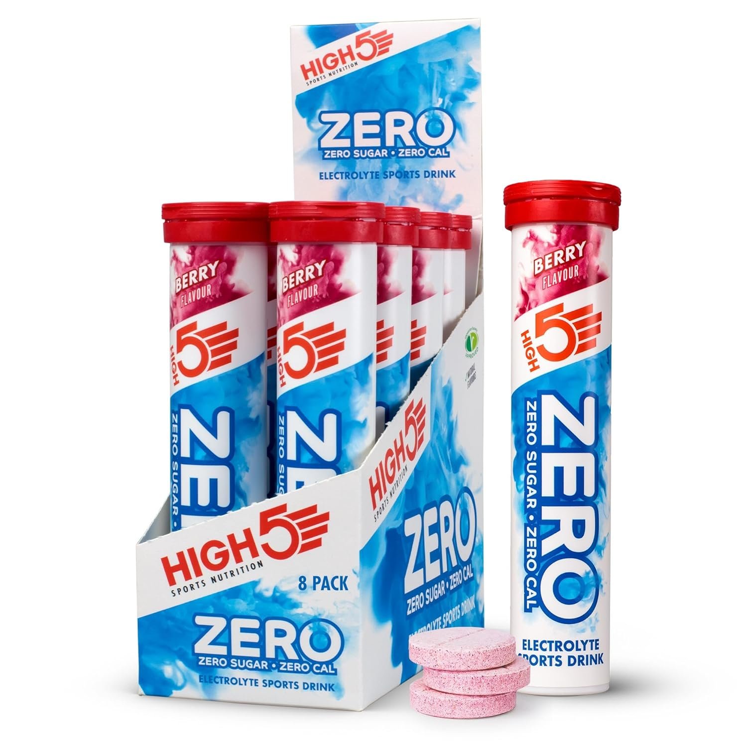 HIGH5 Zero Active Hydration Drink Tabs – 8 x 20 Tablet Tube, Berry