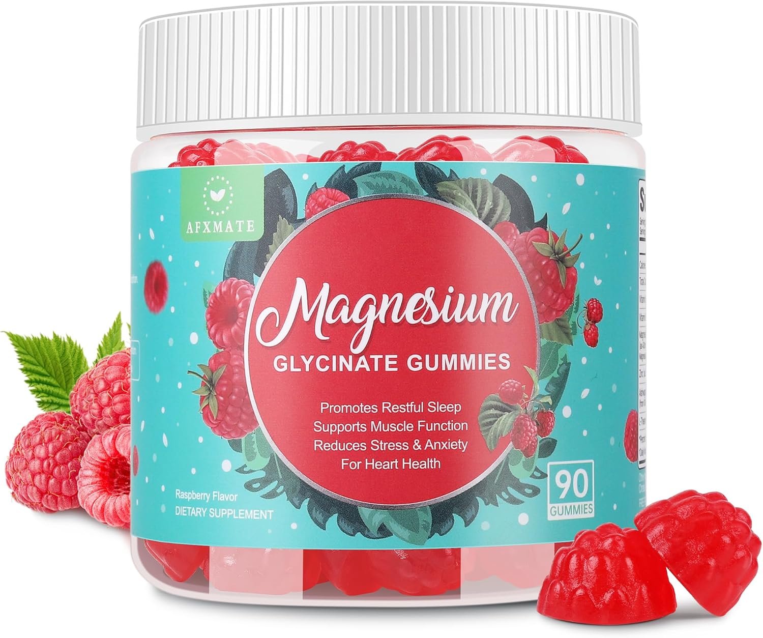 90 Count Magnesium Glycinate Gummies Sugar Free Magnesium Supplement for Adults with Glycinate & Malate, L-Theanine, Ashwagandha, Zinc, Vitamin B6 & D3, Supports Relaxation & Sleep