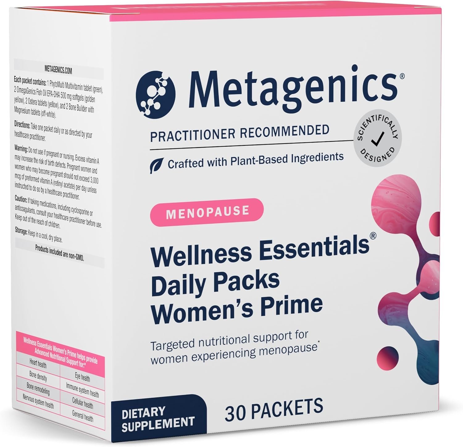 Metagenics Wellness Essentials Women’s Prime – Daily Multivitamin & Omega-3 Packets for Menopause Support, Bone, Heart, Brain & Immune Health* – Gluten-Free – GMP Certified Facility – 30 Pack