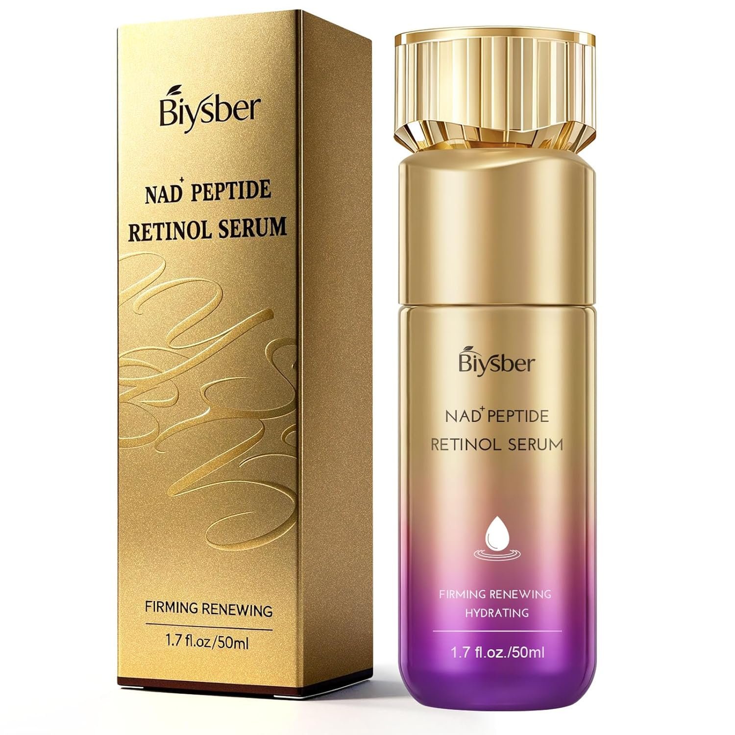 Retinol Peptides Serum for Face: Anti Aging Collagen NAD+ Hydration Serum for Wrinkles Fine Lines, Firming Face Neck Skin for Women Men Day Night