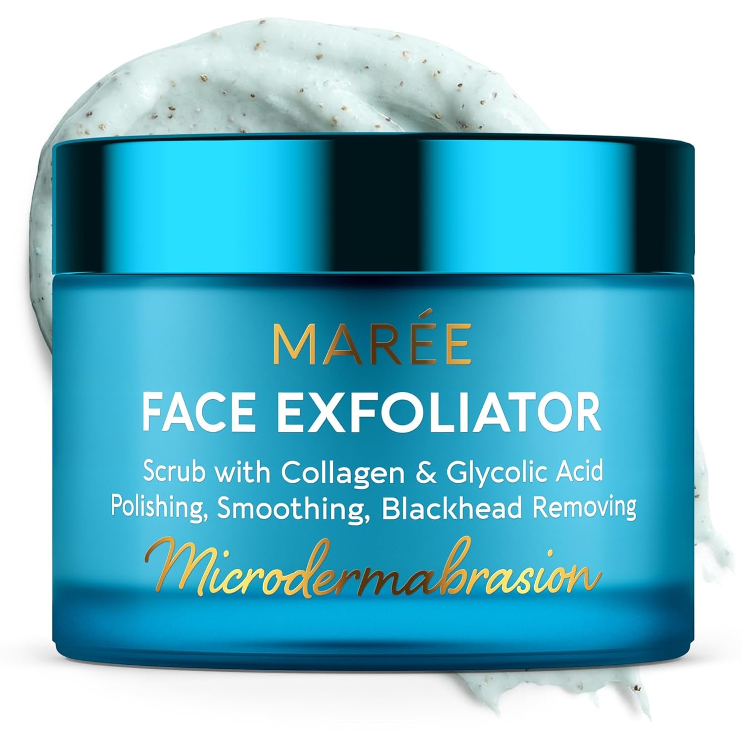 MAREE Face Exfoliator – Microdermabrasion Facial Scrub & Exfoliating Face Wash for Women – Collagen & Glycolic Acid – Gentle Scrub and Exfoliant – Men Exfoliating Scrubber – Exfoliante Facial Cleanser