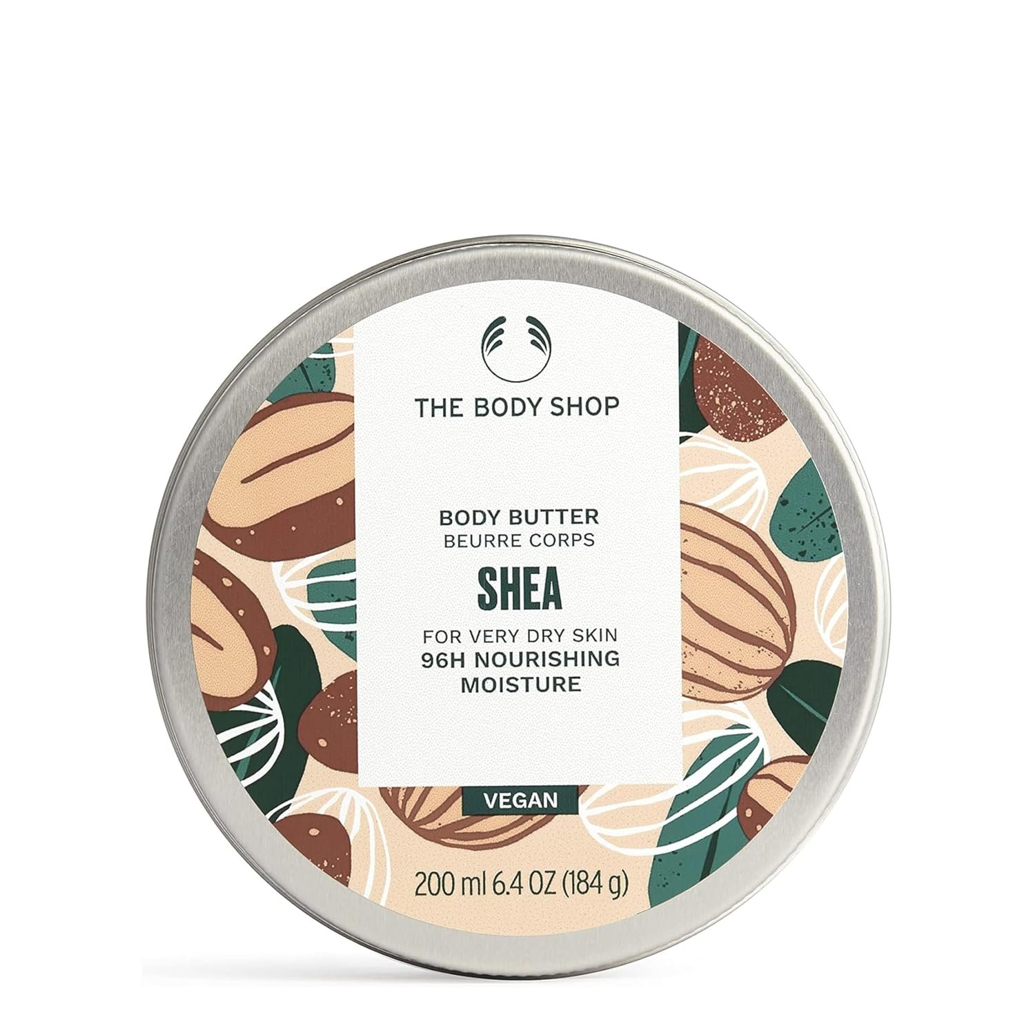 The Body Shop Body Butter | 96hr Nourishing Moisture for Dry Skin | Non-Greasy with Shea Butter for Smoother Softer Skin, Vegan, 200 ml / 6.4 oz