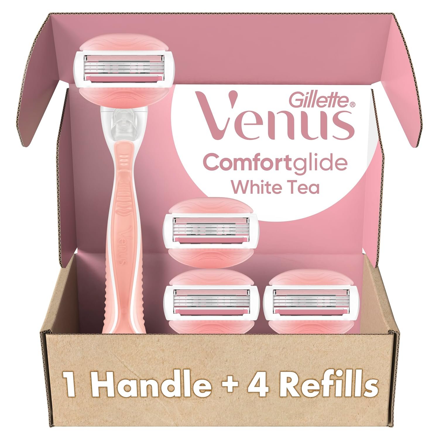 Gillette Venus ComfortGlide White Tea Women’s Razor 1 Handle + 4 Blade Refills